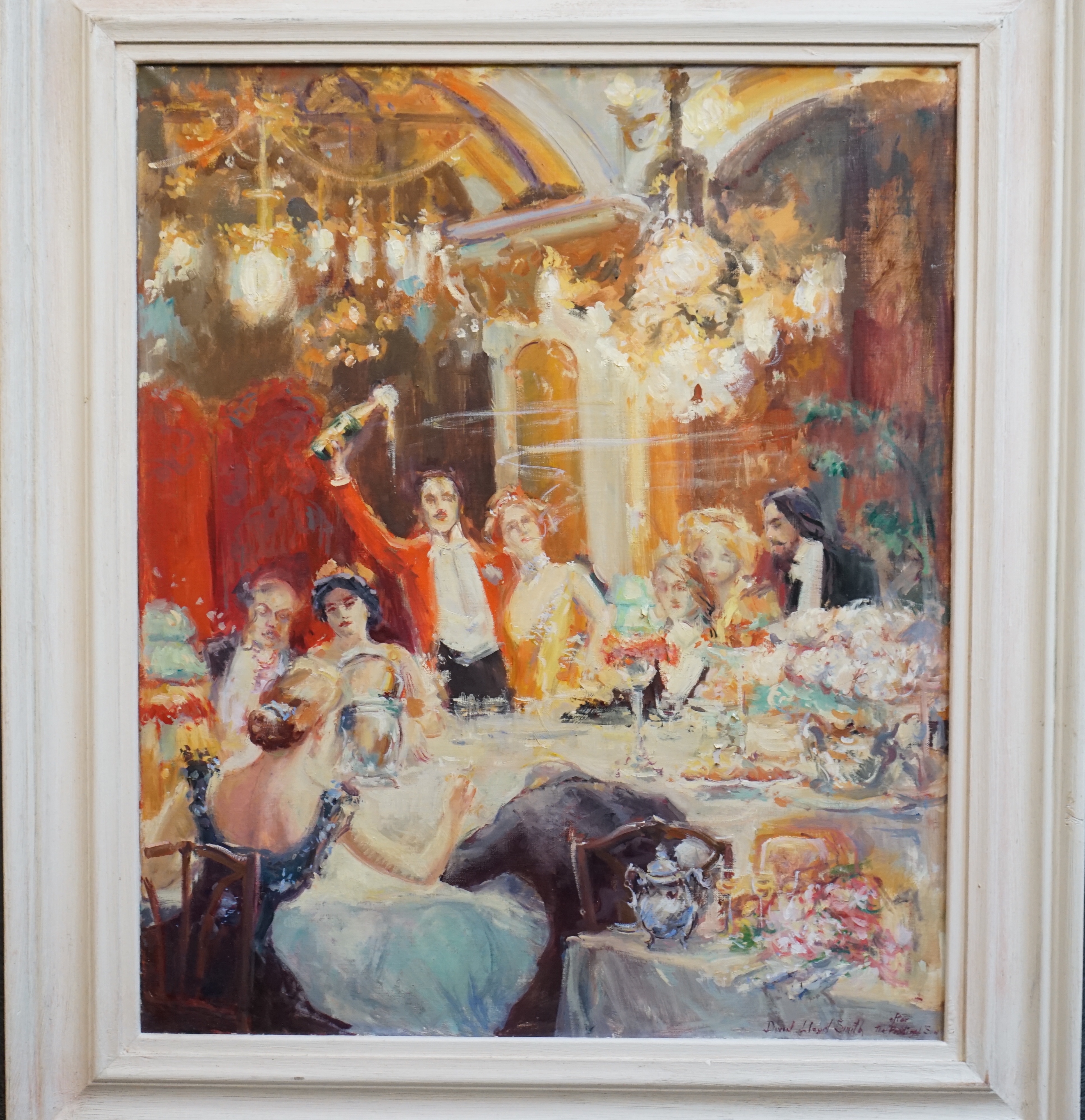 David Lloyd Smith (1944-), Scene in the Café Royal 'after the Prodigal Son', oil on canvas, 60 x 50cm